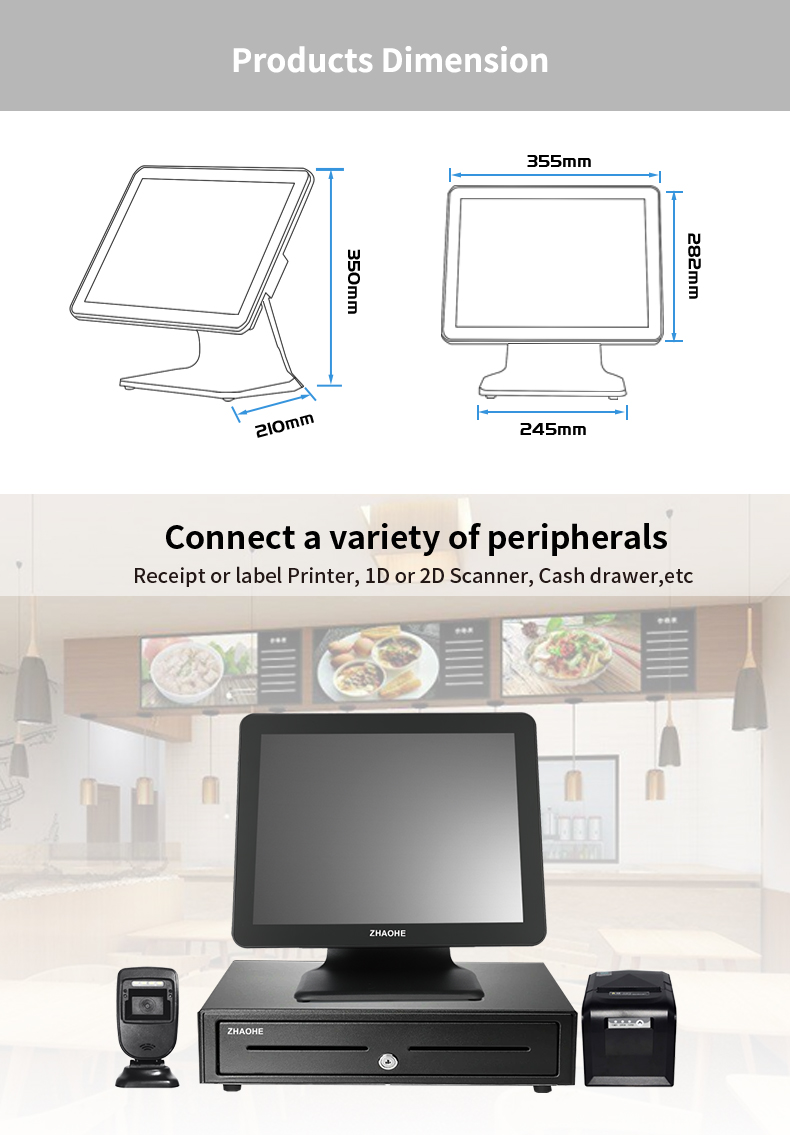 Máquina pos de doble monitor