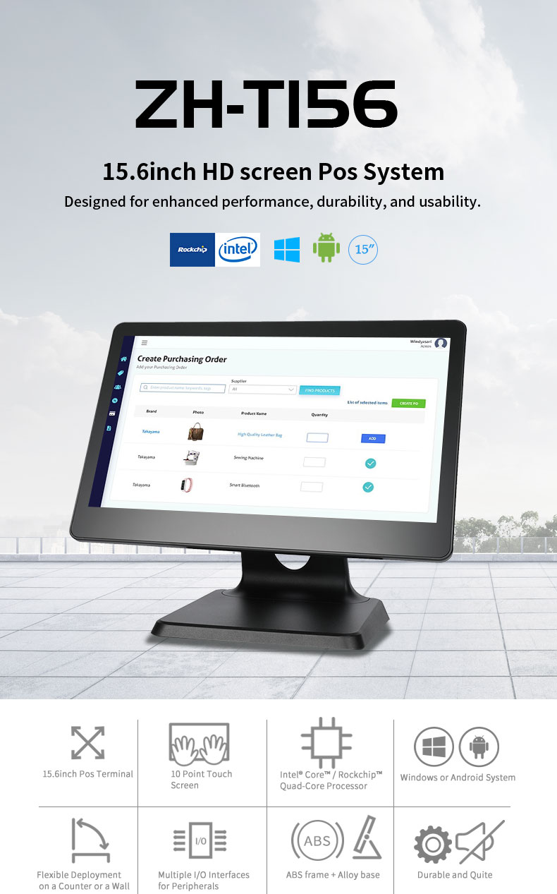 Sistema Pos de pantalla HD T156 de 15,6 pulgadas